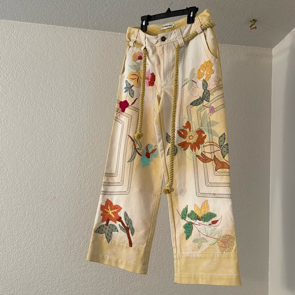 New Free People Electric Sands Embroidered Pants We The Free size 4